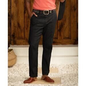 Dandy Del Mar Brisa Linen‎ Trouser Men’s Size 28 Black Casual Dress Pants Black